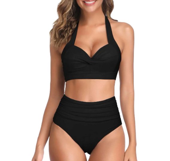 Tempt Me Two Piece Halter High Waist Bikini